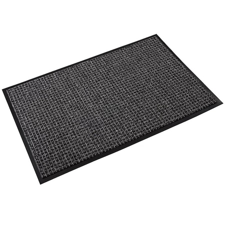 Crown Matting Technologies Scraper/Wiper Mat, Polypropylene, 3/8" Thick, Black/Gray, 4' W x 6' L OE 0046GY